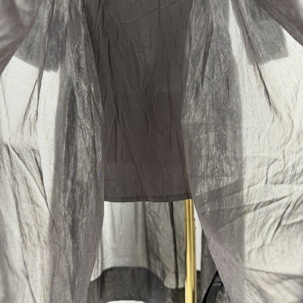 Pilcro Anthropologie High Low Dress Metallic Tiered Maxi Black XS Goth Oversized - Picture 12 of 12